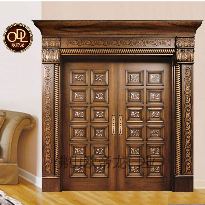 紅櫻桃子母原木門，胡桃木，沙比利，菠蘿格，花梨，柚木等高端實木門，歐帝龍品牌
