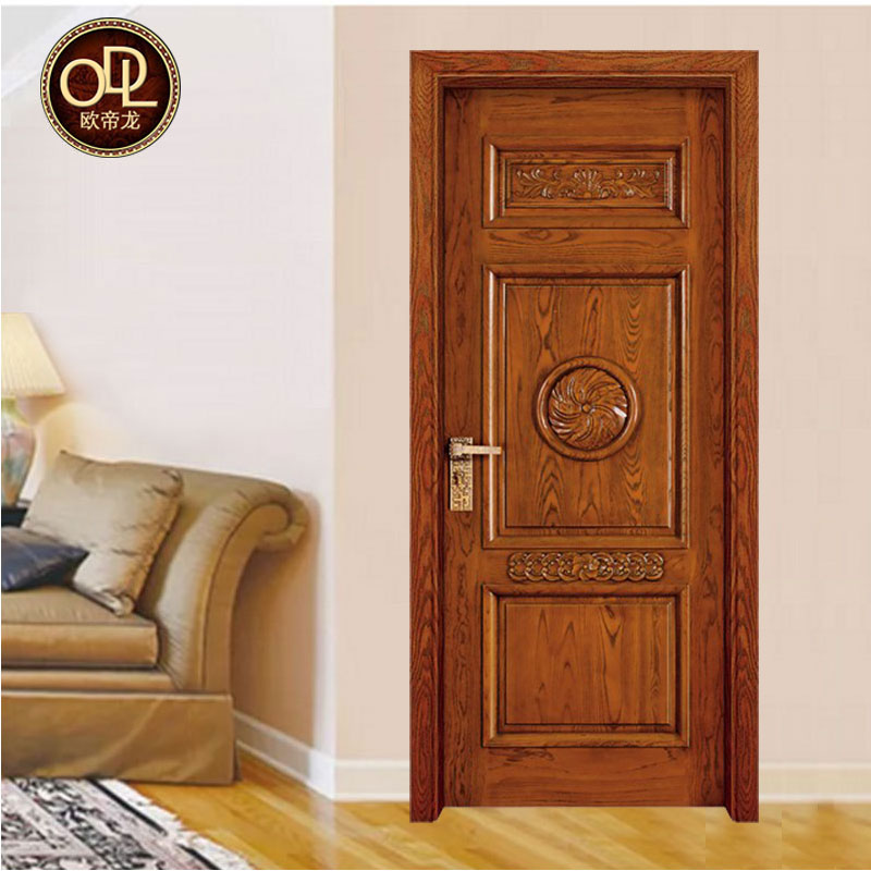 紅橡木門多少錢，房間雕花凸線款要定制加工
